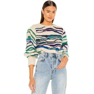 Isabel Marant Étoile Serena Striped Wool Crewneck Sweater Womens US 4